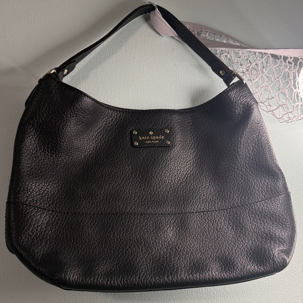 Kate Spade Pebbled Leather Hobo Bag in Black